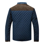 Leichte, gesteppte Herrenjacke mit Stehkragen und Rautenmuster