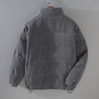Gestepptes Herrenjacke, Oversize-Passform, Knopfverschluss