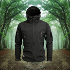 Herrenjacke für draußen mit Kapuze und Reißverschlusstaschen
