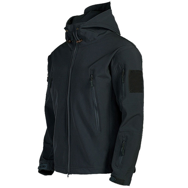 Herrenjacke für draußen mit Kapuze und Reißverschlusstaschen