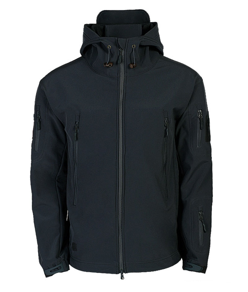 Herrenjacke für draußen mit Kapuze und Reißverschlusstaschen