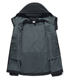 Herrenjacke für draußen mit Kapuze und Reißverschlusstaschen
