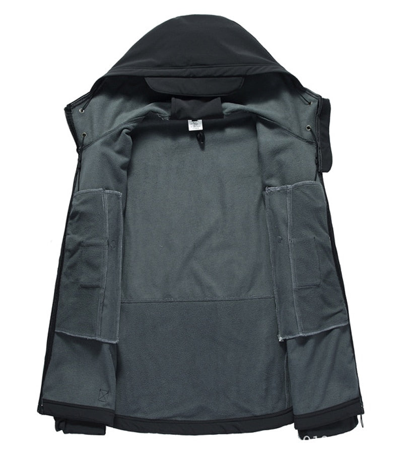 Herrenjacke für draußen mit Kapuze und Reißverschlusstaschen