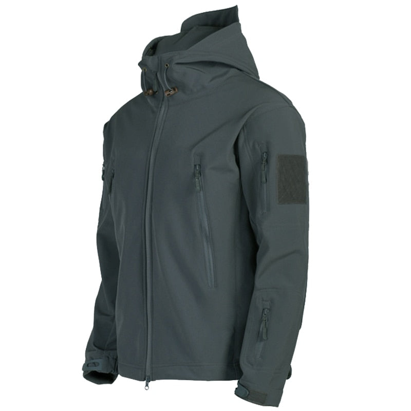 Herrenjacke für draußen mit Kapuze und Reißverschlusstaschen