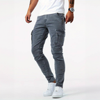 Herren-Cargo-Jeans im Slim-Fit-Stretch mit Seitentaschen