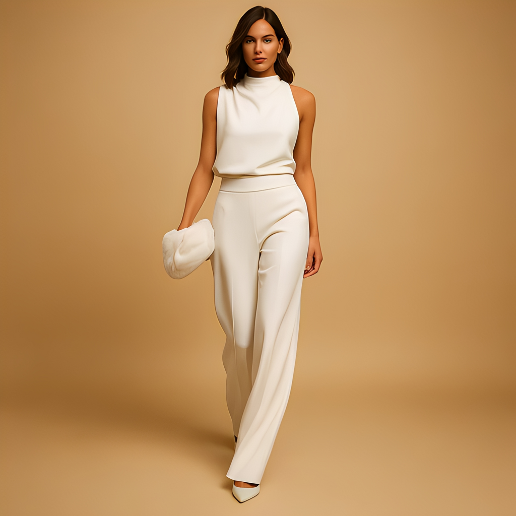 Almerra - Damen-Jumpsuit ohne Ärmel mit weitem Bein
