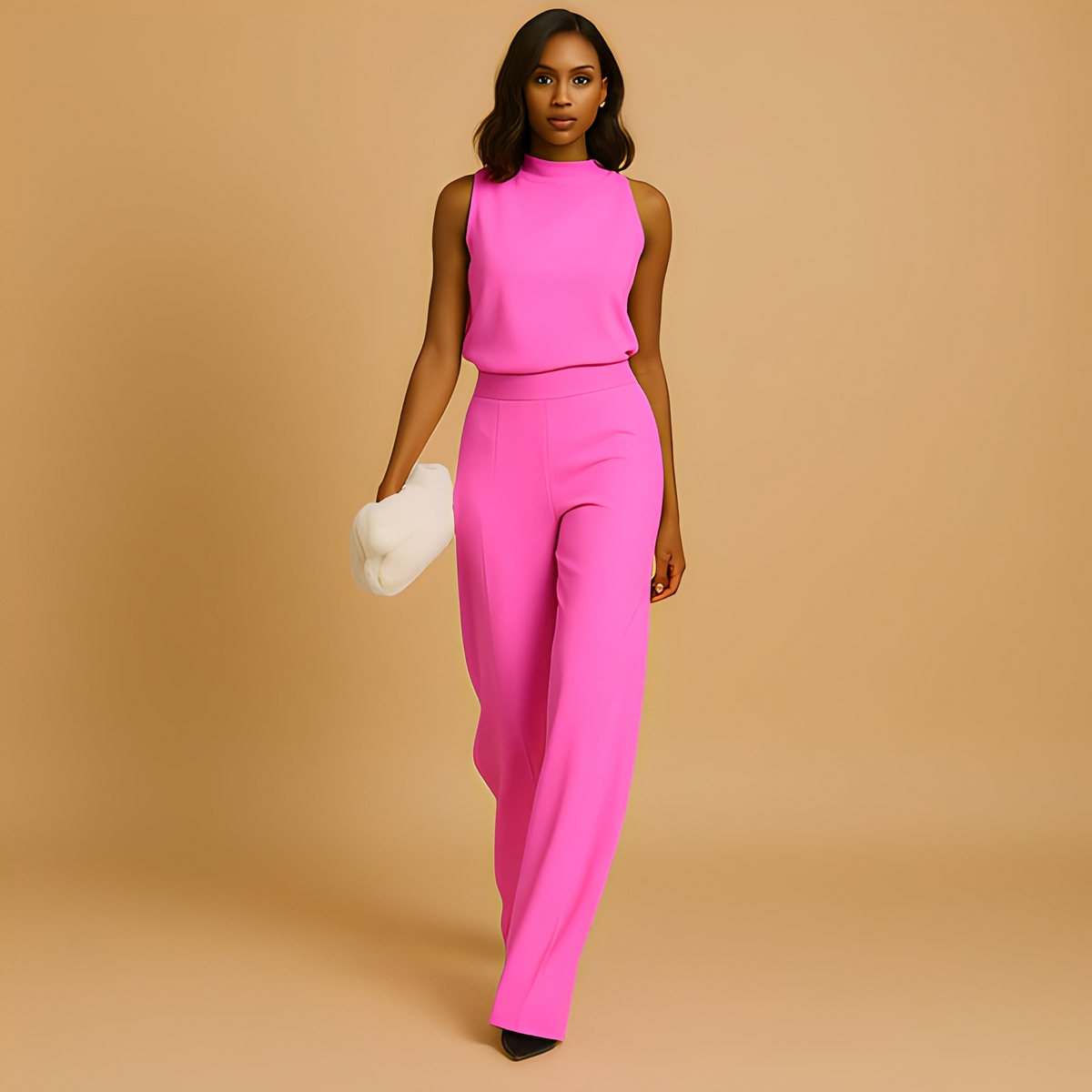 Almerra - Damen-Jumpsuit ohne Ärmel mit weitem Bein