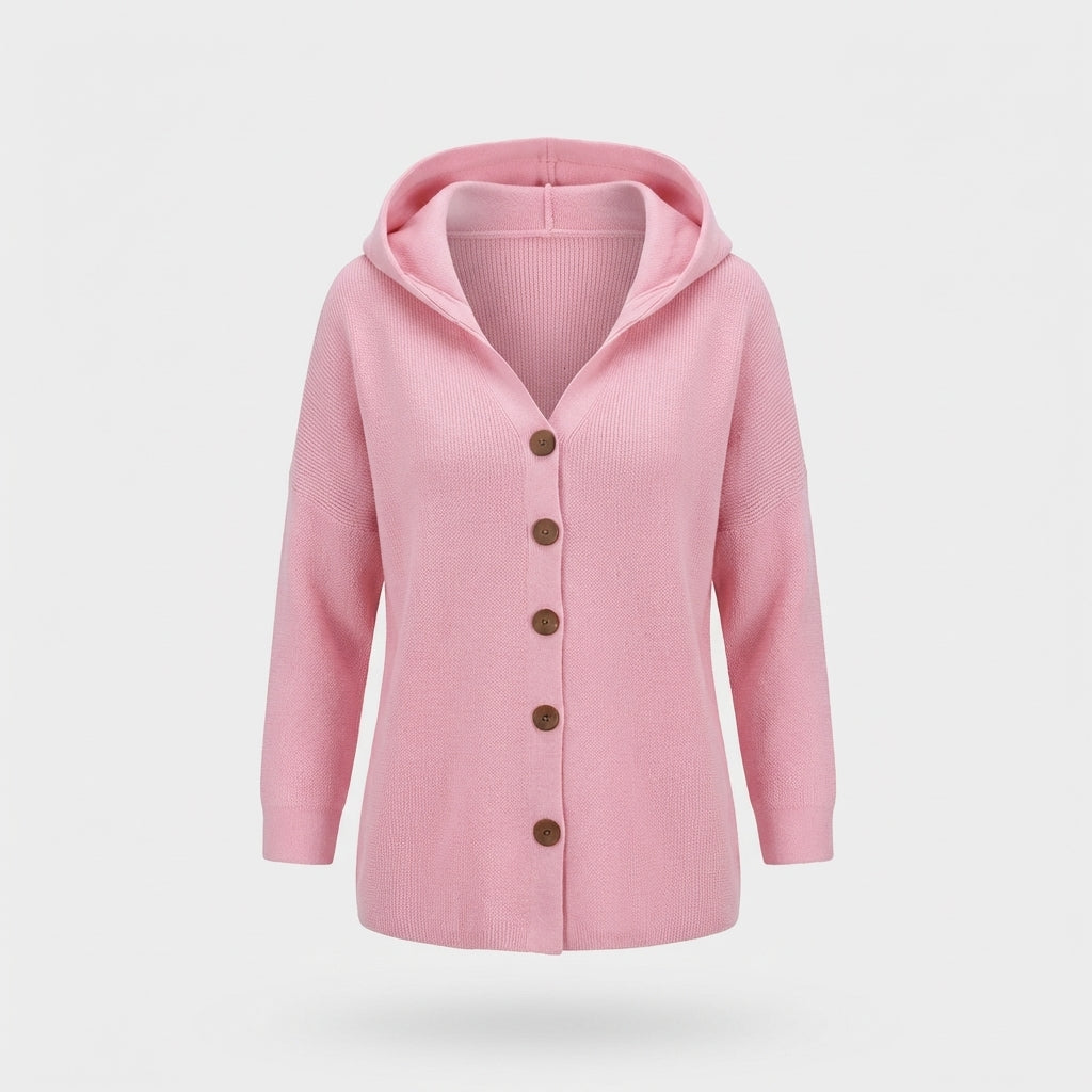 Ryanne - Bequeme Langarmjacke mit Kapuze für Damen