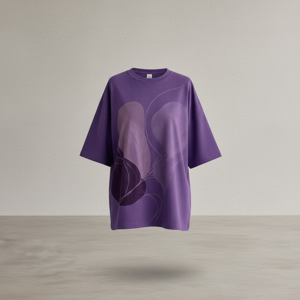 Lila Baumwoll-T-Shirt