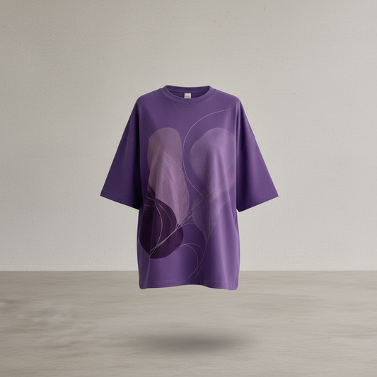 Lila Baumwoll-T-Shirt