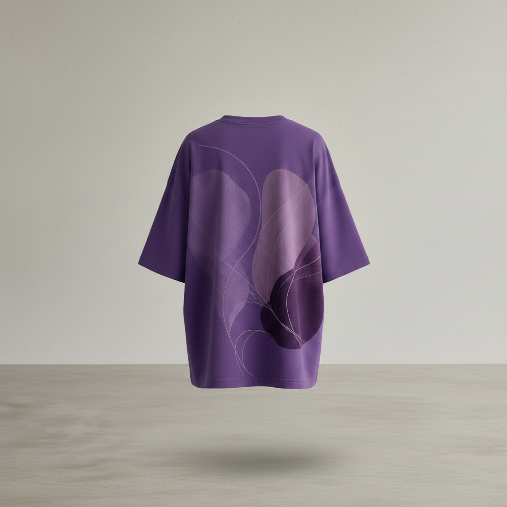 Lila Baumwoll-T-Shirt